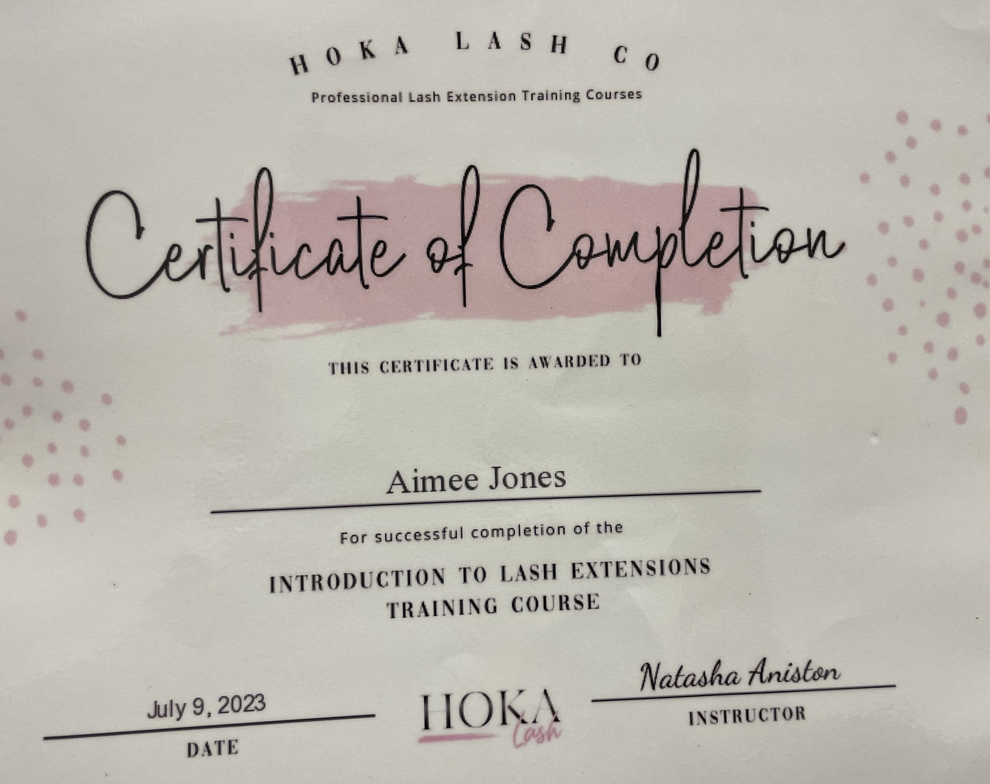 LYNN LOVE CERTIFICATES
